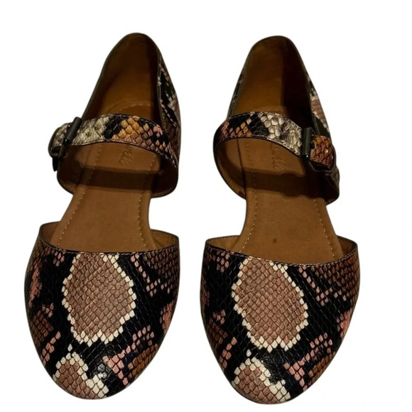 Madewell Shoes - Madewell Alina Women’s Embossed Snake Skin Print Mary Jane Flats Shoes Sz 9